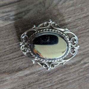 Whiting & Davis Silver Ornate Brooch